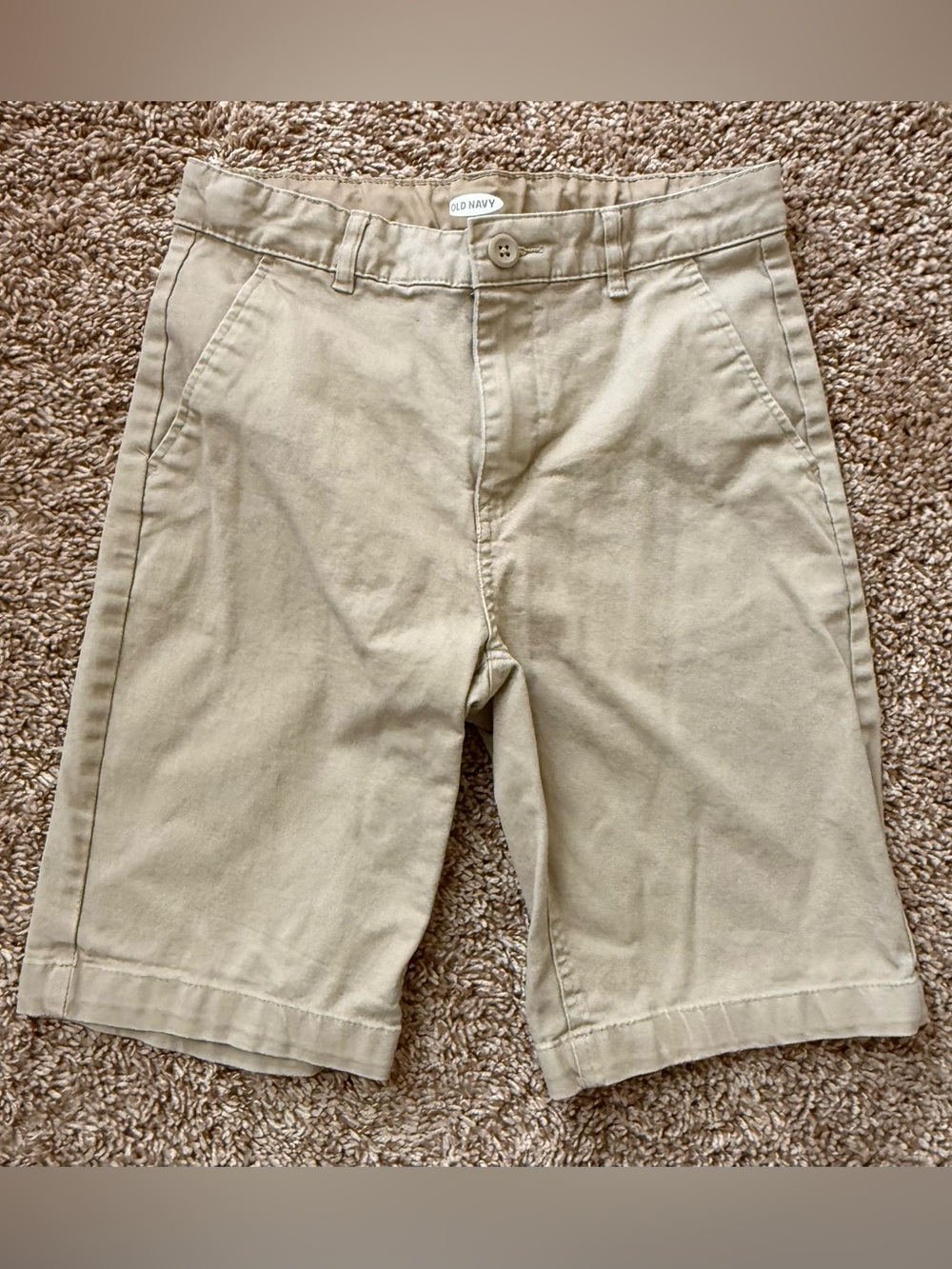 Old Navy Boys Size 14 Khaki Chino Shorts Adjustable Waist